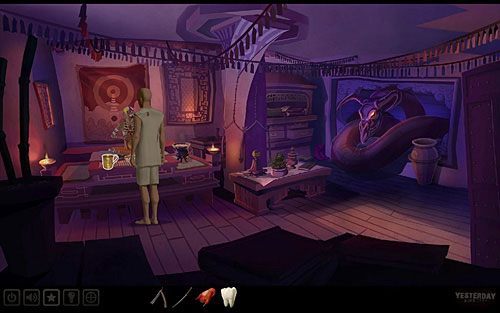 Zauważ, że przed mistrzem znajdują się trzy misy z pożywieniem - Zdobądź nasiona kwiatu prawdy | Klasztor gdzieś hen w górach - ciąg dalszy - Yesterday - poradnik do gry