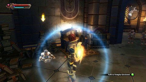 Po dłuższej rozmowie zdrajca wezwie straże, a następnie ucieknie do Scaffolding na tyłach budynku - Enemies In High Places | Opis przejścia Kingdoms of Amalur Reckoning - Kingdoms of Amalur: Reckoning - poradnik do gry