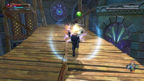 Dopóki żyją jego strażnicy, gnomski czarodziej po otrzymaniu kilku ciosów staje się nieśmiertelny, więc trybu reckoning użyj dopiero na samym końcu drewnianego rusztowania, gdy wszyscy pozostali przeciwnicy zginą - Enemies In High Places | Opis przejścia Kingdoms of Amalur Reckoning - Kingdoms of Amalur: Reckoning - poradnik do gry