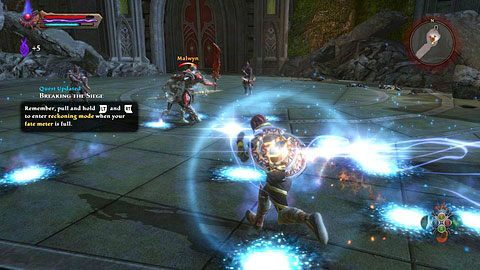 Na początku walki postaraj się jak najszybciej zabić dwójkę łuczników, a następnie skieruj wszystkie swoje ataki przeciwko potężnemu czarodziejowi - Breaking the Siege (2) | Opis przejścia Kingdoms of Amalur Reckoning - Kingdoms of Amalur: Reckoning - poradnik do gry