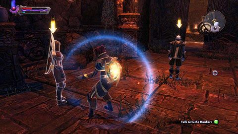 Pokonując kolejnych kultystów, dotrzecie do drzwi otwieranych przez znajdujący się na ziemi przycisk - The Red Marches (2) | Zadania poboczne w Kingdoms of Amalur Reckoning - Kingdoms of Amalur: Reckoning - poradnik do gry