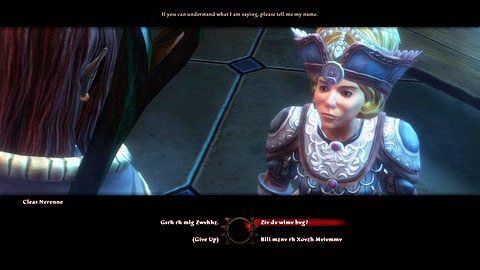 Badanie polega na odpowiadaniu na pytania gnomki, używając niezrozumiałego jeżyka - Adessa (3) | Zadania poboczne w Kingdoms of Amalur Reckoning - Kingdoms of Amalur: Reckoning - poradnik do gry