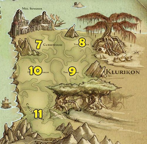 7 - Cursewood - Mapa świata | Krainy Detyre, Klurikon oraz Alabastra - Kingdoms of Amalur: Reckoning - poradnik do gry