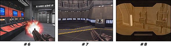 Skorzystaj z windy, aby zjechać w dół, do ciemnego korytarza - Misja 01: Kejim Post | Star Wars Jedi Knight II Jedi Outcast - Star Wars Jedi Knight II: Jedi Outcast - poradnik do gry
