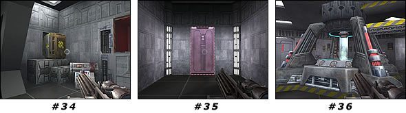 Przejdź dalej i rozwal szybę, by dostać się do pokoju z pudłami i masą przeciwników - Misja 02: Kejim Base | Star Wars Jedi Knight II Jedi Outcast - Star Wars Jedi Knight II: Jedi Outcast - poradnik do gry