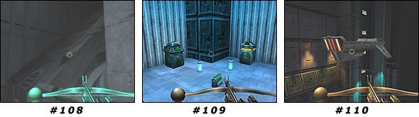 Będąc z powrotem w budynku z szybami w dachu, zniszcz szybę w oknie po prawej (stojąc przodem do przepaści) i przeskocz na wąską półkę - Misja 08: NS Streets | Star Wars Jedi Knight II Jedi Outcast - Star Wars Jedi Knight II: Jedi Outcast - poradnik do gry