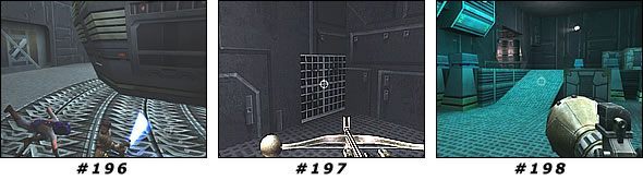 Przejdź przez wspomniane drzwi i windą udaj się na górę - trafisz na spory oddział wrogich wojaków - Misja 15: Cairn Assembly | Star Wars Jedi Knight II Jedi Outcast - Star Wars Jedi Knight II: Jedi Outcast - poradnik do gry