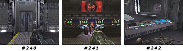 Zajmij się żołnierzami w tej części, zabierz przedmioty z półek i przejdź do pierwszego hangaru (będzie ich łącznie trzy) - Misja 19: Doom Detention | Star Wars Jedi Knight II Jedi Outcast - Star Wars Jedi Knight II: Jedi Outcast - poradnik do gry