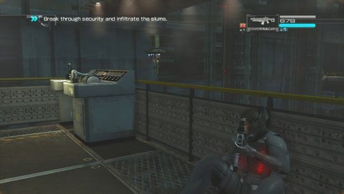 Big Bo będzie sobie z nimi marnie radził, więc zostawiamy na chwilę panel i pomagamy mu rozprawić się z przeciwnikami - Rozdział 1 Hit and Run (2) | Opis przejścia Binary Domain - Binary Domain - poradnik do gry