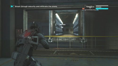 Gdy oczyścimy teren przesuwamy do końca kontener - Rozdział 1 Hit and Run (2) | Opis przejścia Binary Domain - Binary Domain - poradnik do gry