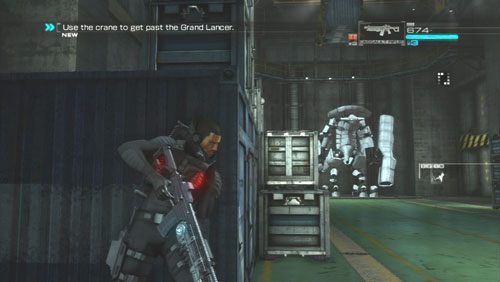 Po krótkim przerywniku staniemy do walki ze spotkanym wcześniej olbrzymim robotem - Rozdział 1 Hit and Run (2) | Opis przejścia Binary Domain - Binary Domain - poradnik do gry