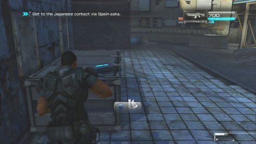 Przed udaniem się w dalszą drogę możemy skorzystać ze sklepu oraz odnaleźć leżące na skrzyni nanomachines - Rozdział 2 Yearn For Refuge (1) | Opis przejścia Binary Domain - Binary Domain - poradnik do gry