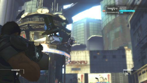 Oprócz odnalezionych na początku składów amunicji możemy uzupełniać zapasy rakiet strącając latające transportowce i podnosząc podwieszone na nich skrzynie z amunicją - Rozdział 2 Yearn For Refuge (3) | Opis przejścia Binary Domain - Binary Domain - poradnik do gry