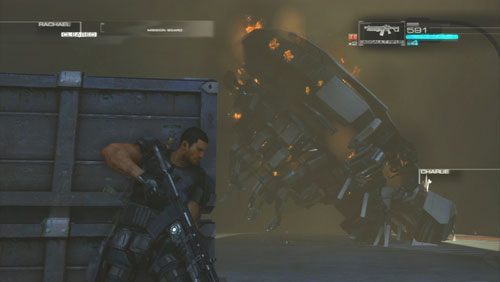 Nasz przeciwnik nie przestanie walczyć dopóki nie odstrzelimy mu ostatniej odnogi - Rozdział 2 Yearn For Refuge (3) | Opis przejścia Binary Domain - Binary Domain - poradnik do gry