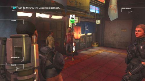 Znajdziemy tutaj również sklepik oraz Japończyka stojącego obok Rachael, który sprzeda nam nanomachins służące do poprawy stosunków z drużyną - Rozdział 2 Yearn For Refuge (3) | Opis przejścia Binary Domain - Binary Domain - poradnik do gry