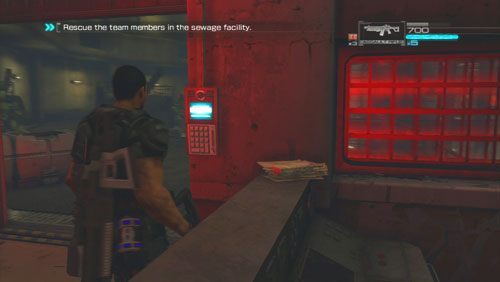 Po wyjściu na górę przebiegamy przez korytarz odpierając nacierających wrogów - Rozdział 2 Yearn For Refuge (4) | Opis przejścia Binary Domain - Binary Domain - poradnik do gry