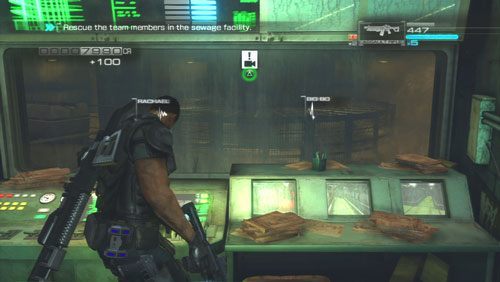 Wychodzimy po drabinie i wdzieramy się do pomieszczeń kontrolnych - Rozdział 2 Yearn For Refuge (4) | Opis przejścia Binary Domain - Binary Domain - poradnik do gry