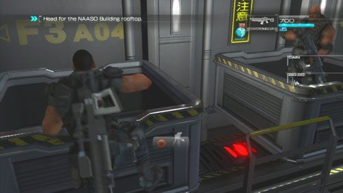 Gdy wyjedziemy windą trafimy na wagoniki, do których wskakujemy by wyruszyć w dalszą drogę - Rozdział 3 Bad Ground (2) | Opis przejścia Binary Domain - Binary Domain - poradnik do gry