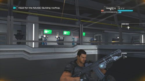 Najlepiej jest skupić się na rozwalaniu przełączników i po dojechaniu do końca trasy rozprawić się z resztą przeciwników - Rozdział 3 Bad Ground (2) | Opis przejścia Binary Domain - Binary Domain - poradnik do gry