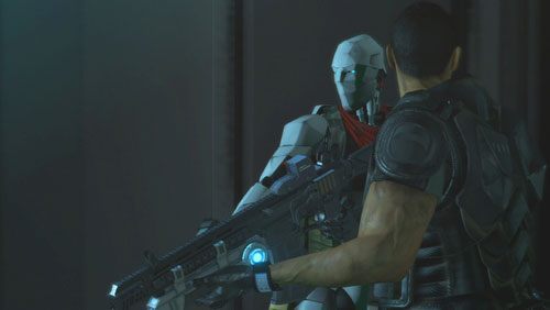 Gdy opuścimy wagoniki wchodzimy do windy i wyjeżdżamy na kolejne piętro - Rozdział 3 Bad Ground (2) | Opis przejścia Binary Domain - Binary Domain - poradnik do gry