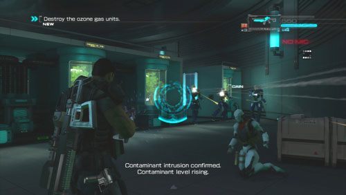 Wraz z jednym kompanem zostaniemy zamknięci w pomieszczeniu z przeciwnikami - Rozdział 3 Bad Ground (2) | Opis przejścia Binary Domain - Binary Domain - poradnik do gry