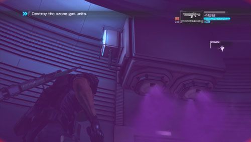 Pierwszy pojemnik znajduje się nad drzwiami wejściowymi - Rozdział 3 Bad Ground (2) | Opis przejścia Binary Domain - Binary Domain - poradnik do gry