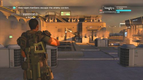 Koniec starcia zapowie robot uzbrojony w działko obrotowe - Rozdział 3 Bad Ground (2) | Opis przejścia Binary Domain - Binary Domain - poradnik do gry