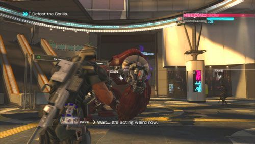 Aby wytworzyć dobry moment do ostrzału możemy robota unieruchomić pociskiem energetyczny lub odpowiednimi granatami - Rozdział 4 Reafuse and Resist (2) | Opis przejścia Binary Domain - Binary Domain - poradnik do gry