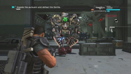 Gdy ponownie podejdziemy pod czerwone wrota pojawi się Gorilla - Rozdział 4 Reafuse and Resist (2) | Opis przejścia Binary Domain - Binary Domain - poradnik do gry