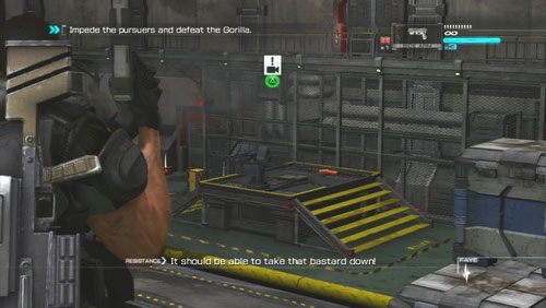 Ponownie pokonujemy bramę zanim przebije się przez nią robot - Rozdział 4 Reafuse and Resist (3) | Opis przejścia Binary Domain - Binary Domain - poradnik do gry