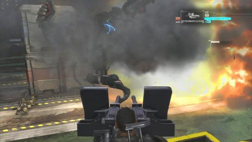 Przez większość starcia musimy skupić się na zgubieniu Gorilla i wykorzystaniu tego czasu do naładowania działka lub ostrzelania z niego bestii - Rozdział 4 Reafuse and Resist (3) | Opis przejścia Binary Domain - Binary Domain - poradnik do gry