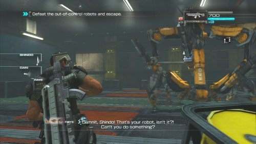 Po przerywniku staniemy do walki z dużym żółtym robotem zwanym Crab - Rozdział 4 Reafuse and Resist (3) | Opis przejścia Binary Domain - Binary Domain - poradnik do gry