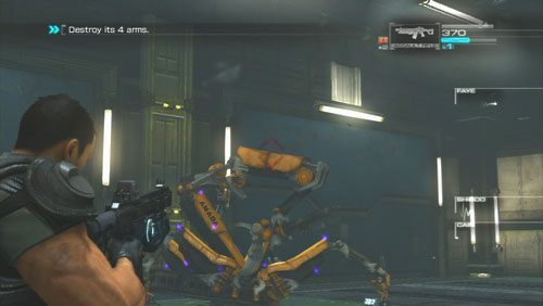 Próbując zniszczyć pozostałe ramiona można unieruchomić Craba przy pomocy pocisku energetycznego - Rozdział 4 Reafuse and Resist (3) | Opis przejścia Binary Domain - Binary Domain - poradnik do gry