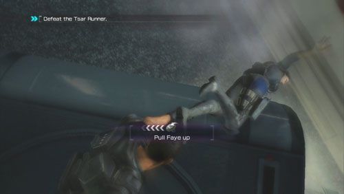 Pod koniec walki czeka nas ratowanie Faye przed wypadnięciem z pojazdu - Rozdział 4 Reafuse and Resist (4) | Opis przejścia Binary Domain - Binary Domain - poradnik do gry