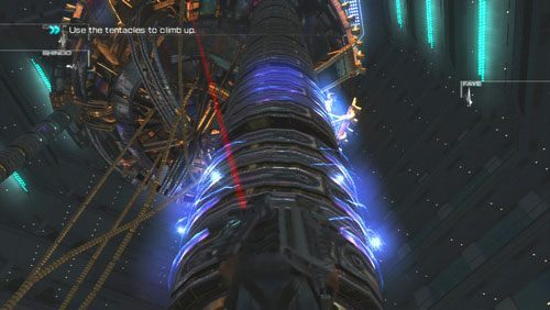 Podczas naszej wspinaczki musimy unikać ostrzałów z cienkich macek poruszając się na boki - Rozdział 5 Intelligent Artifice (1) | Opis przejścia Binary Domain - Binary Domain - poradnik do gry