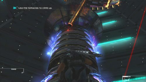 Korzystając z bezpiecznych przerw pokonujemy kolejne segmenty aż dojdziemy do szerokiego kołnierza blokującego nam dalszą wspinaczkę - Rozdział 5 Intelligent Artifice (1) | Opis przejścia Binary Domain - Binary Domain - poradnik do gry