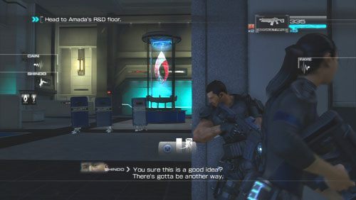 Biegnąc na koniec korytarza wpadniemy na przeciwników rozstawionych w pomieszczeniu po lewej - Rozdział 5 Intelligent Artifice (2) | Opis przejścia Binary Domain - Binary Domain - poradnik do gry