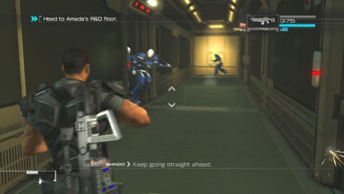 Biegnąc cały czas prosto rozprawiamy się z zasadzką i dobiegamy do ściany - Rozdział 5 Intelligent Artifice (2) | Opis przejścia Binary Domain - Binary Domain - poradnik do gry