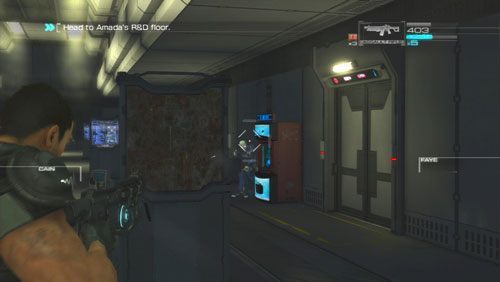 Po przejściu przez drzwi wpadniemy na kilka robotów ochrony oraz snajperów - Rozdział 5 Intelligent Artifice (2) | Opis przejścia Binary Domain - Binary Domain - poradnik do gry