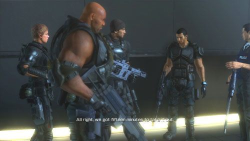 Po wyjechaniu na górę podążamy za kompanem pustymi korytarzami - Rozdział 5 Intelligent Artifice (4) | Opis przejścia Binary Domain - Binary Domain - poradnik do gry