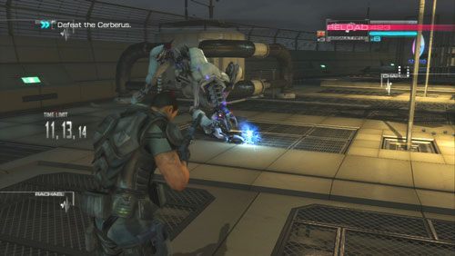 By pokonać przeciwnika, tradycyjnie lokalizujemy na jego ciele rdzenie (jeden na głowie i jeden na podbrzuszu) i doprowadzamy do ich zniszczenia - Rozdział 5 Intelligent Artifice (4) | Opis przejścia Binary Domain - Binary Domain - poradnik do gry