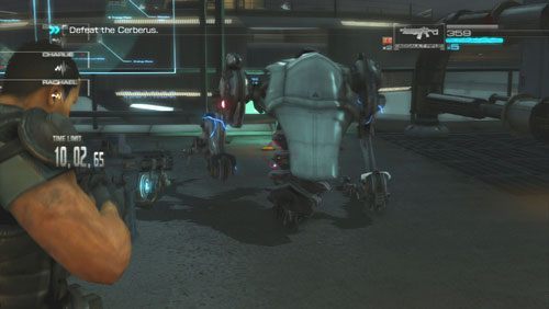 Gdy porządnie okaleczymy Cerberusa, straci on tylne kończy i zacznie na nas wyjątkowo agresywnie szarżować - Rozdział 5 Intelligent Artifice (4) | Opis przejścia Binary Domain - Binary Domain - poradnik do gry