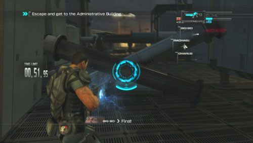 Zaraz po jej minięciu niszczymy metalowe rury zagradzające nam drogę przy użyciu pocisku energetycznego i wskakujemy na drabinę przed nami [9] - Rozdział 5 Intelligent Artifice (4) | Opis przejścia Binary Domain - Binary Domain - poradnik do gry