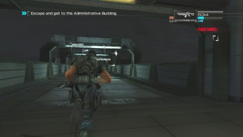 Oglądając walącą się antenę dobiegniemy do zapadającego się pomostu prowadzącego do jednego z zewnętrznych budynków Amada - Rozdział 5 Intelligent Artifice (4) | Opis przejścia Binary Domain - Binary Domain - poradnik do gry