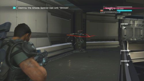 Jeżeli w nią trafimy przejdziemy do drugiej połowy starcia - Rozdział 6 Denying Destiny | Opis przejścia Binary Domain - Binary Domain - poradnik do gry