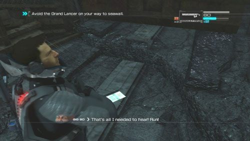 Gdy Big Bo wyda rozkaz do przebiegnięcia pod nogami przeciwnika przeskakujemy przez zasłonę i udajemy się w prawo do niewielkiej wnęki w której odnajdziemy Secur-Com - Rozdział 1 | Bonusy (Secur-Com) Binary Domain - Binary Domain - poradnik do gry