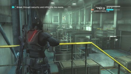 [4] Po przeprawie przez kontener trafimy na większe pomieszczenie, w którym przyjdzie nam walczyć z czerwonymi robotami - Rozdział 1 | Bonusy (Secur-Com) Binary Domain - Binary Domain - poradnik do gry