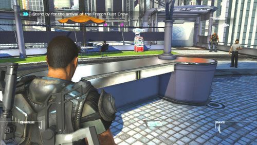 [1] Na początku rozdziału dostaniemy możliwość swobodnego poruszania się wśród cywili - Rozdział 3 | Bonusy (Secur-Com) Binary Domain - Binary Domain - poradnik do gry