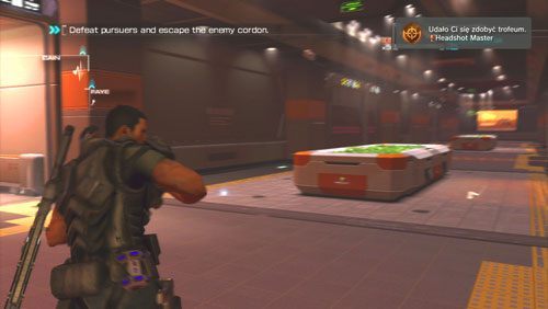 [3] Po opuszczeniu pociągu oczyścimy peron i zejdziemy do długiego korytarza - Rozdział 4 | Bonusy (Secur-Com) Binary Domain - Binary Domain - poradnik do gry