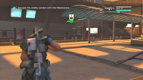 [5] Gdy dołączą do nas członkowie ruchu oporu, przedzierając się przez przeciwników, wybiegniemy z budynku - Rozdział 4 | Bonusy (Secur-Com) Binary Domain - Binary Domain - poradnik do gry